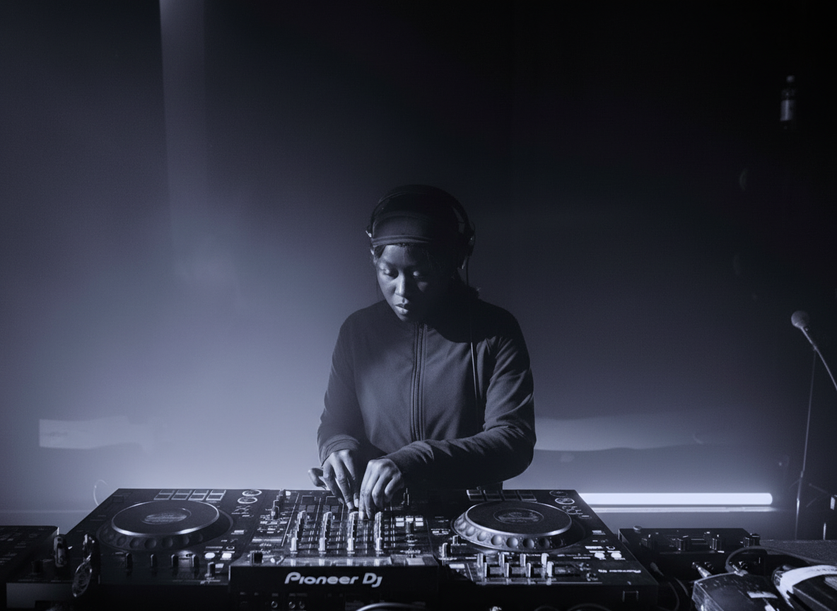 Electronic music artist performing live with Dubby